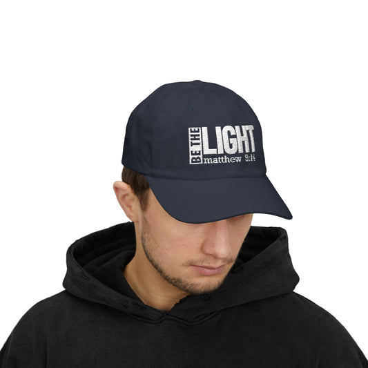 Be The Light Christian Dad Cap — Matthew 5:14 Embroidered Faith-based Baseball Hat