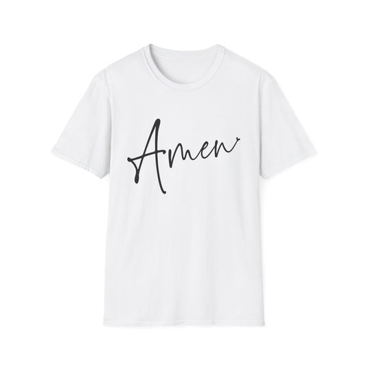 Amen Script T-Shirt — Casual Faith Graphic Tee