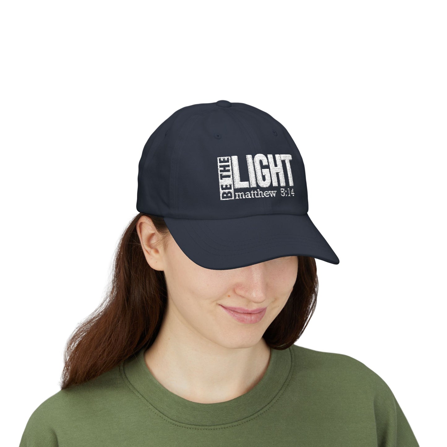Be The Light Christian Dad Cap — Matthew 5:14 Embroidered Faith-based Baseball Hat