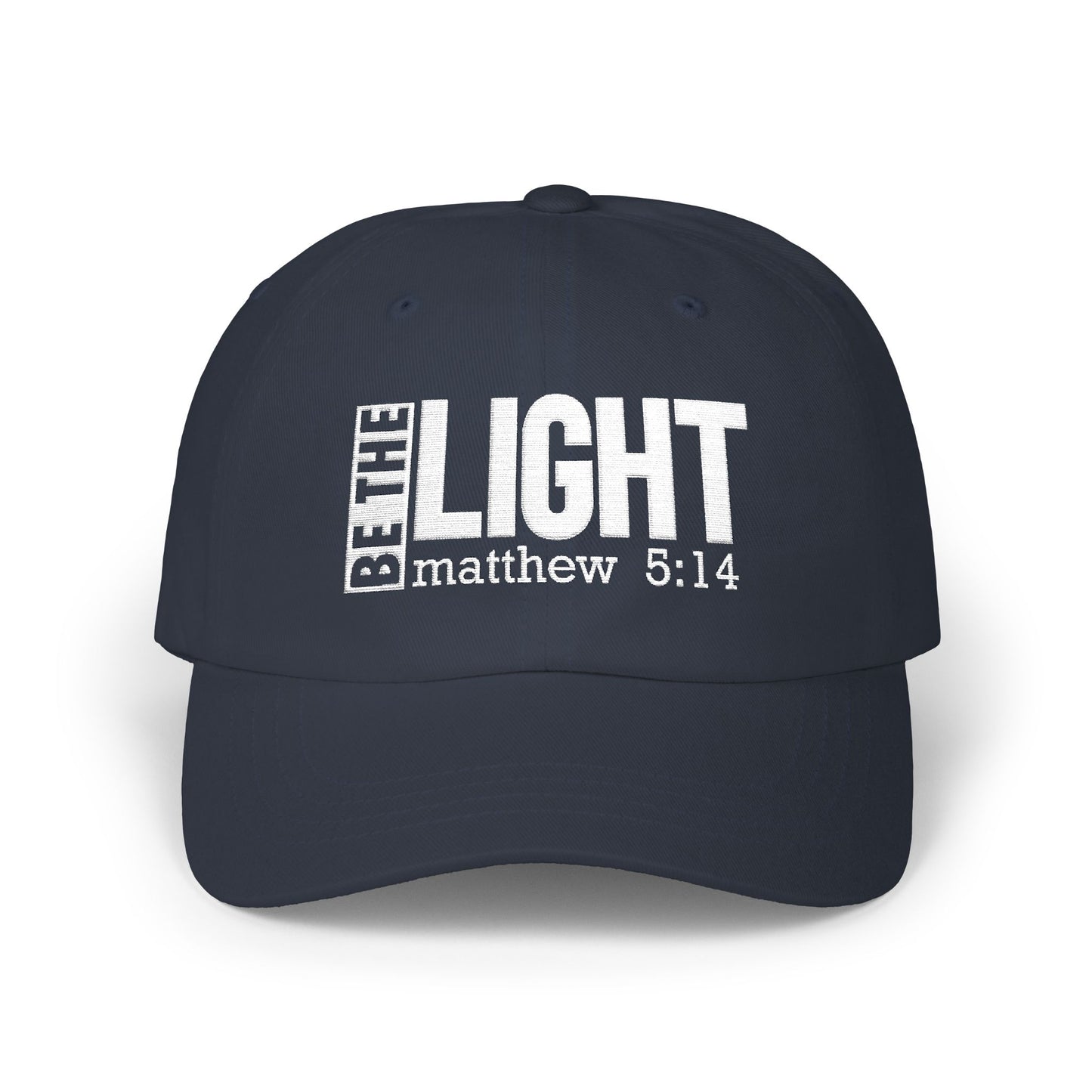 Be The Light Christian Dad Cap — Matthew 5:14 Embroidered Faith-based Baseball Hat