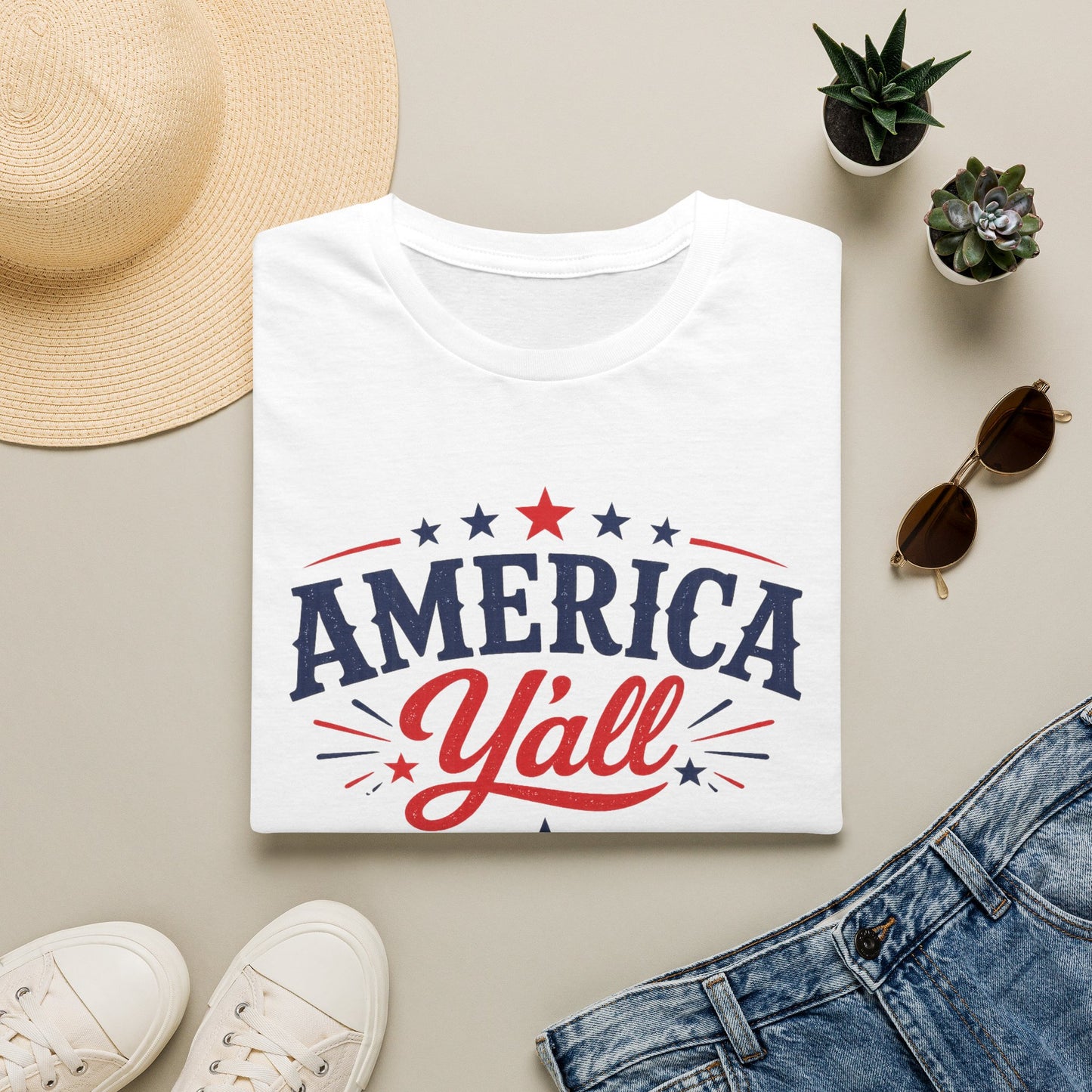 America Y'all T-Shirt — Patriotic Fourth of July Tee