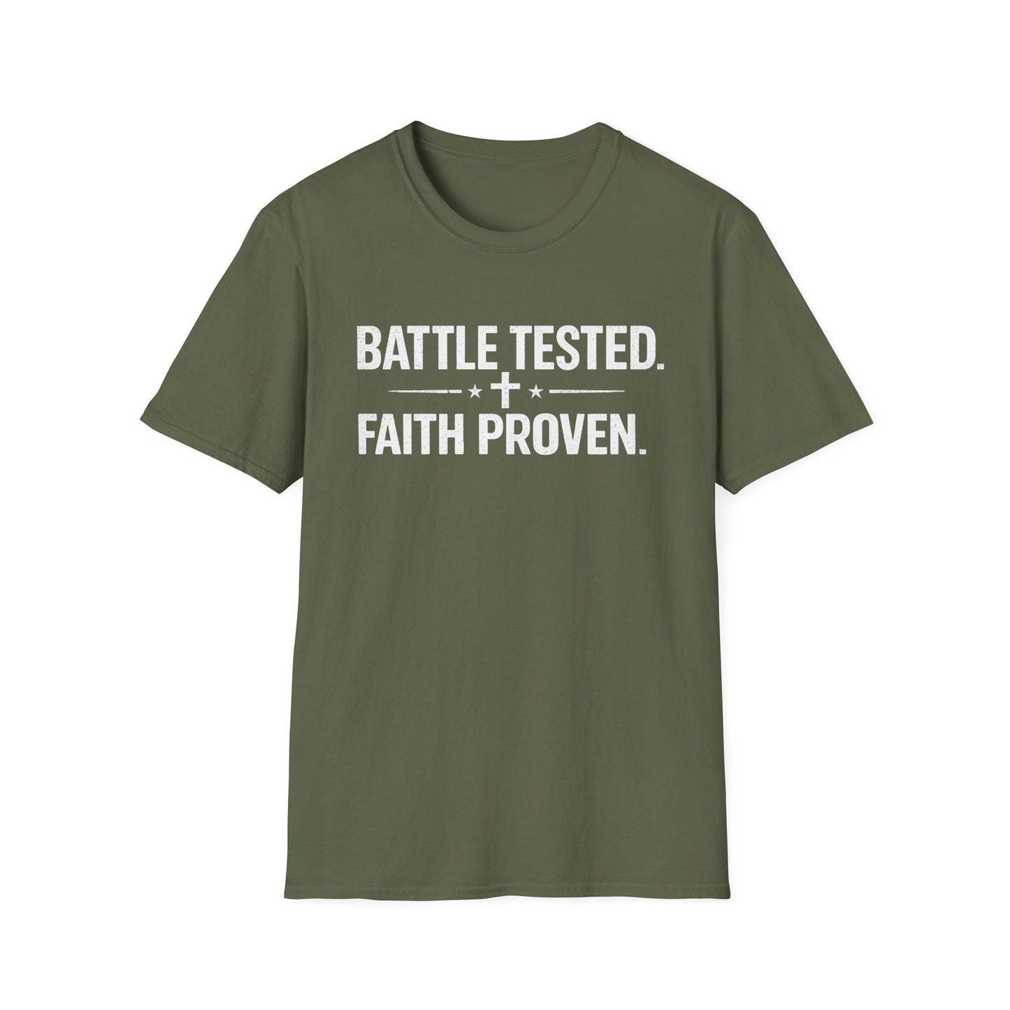 Battle Tested. Faith Proven. Christian Graphic Tee