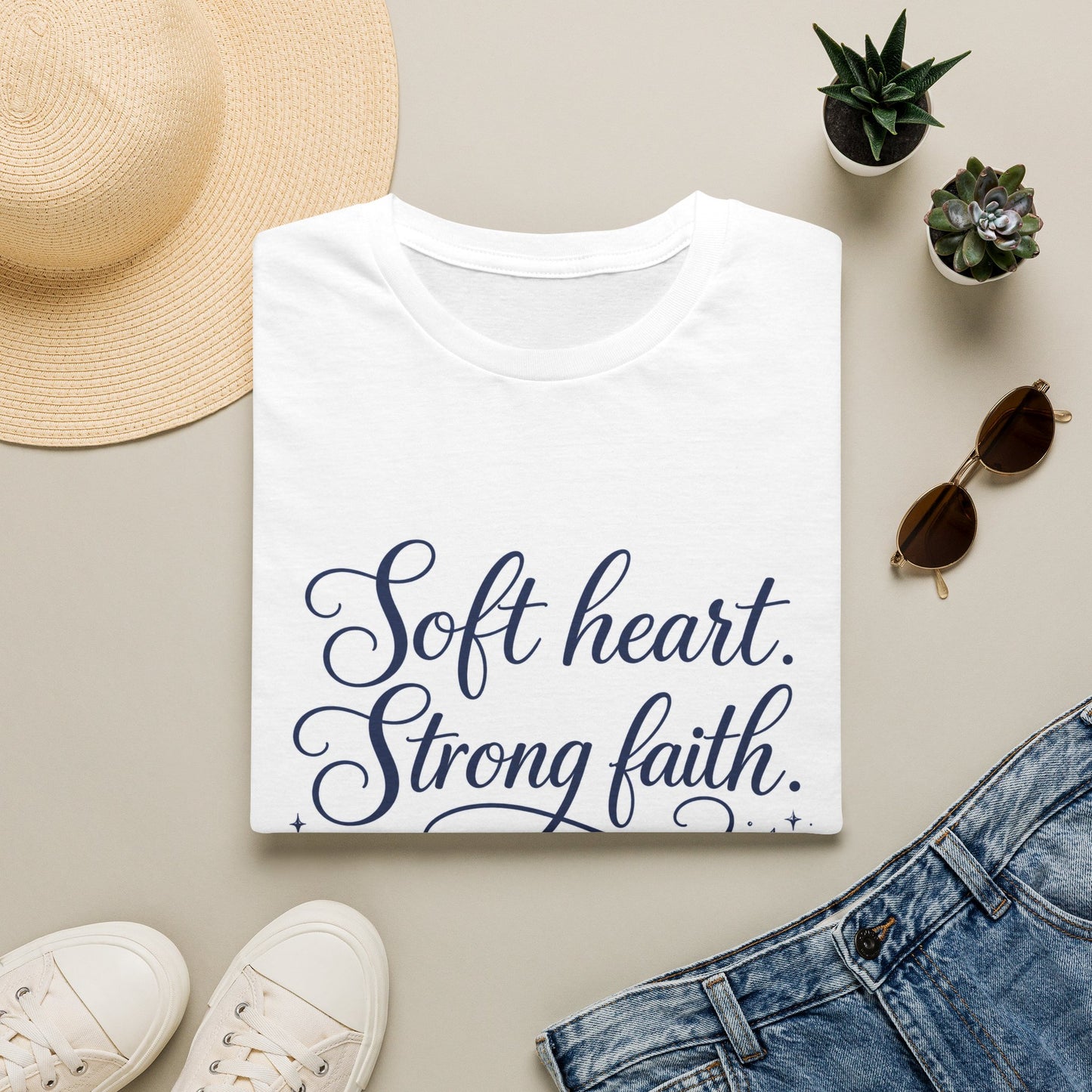Soft Heart Strong Faith T-Shirt — Inspirational Christian Faith Tee