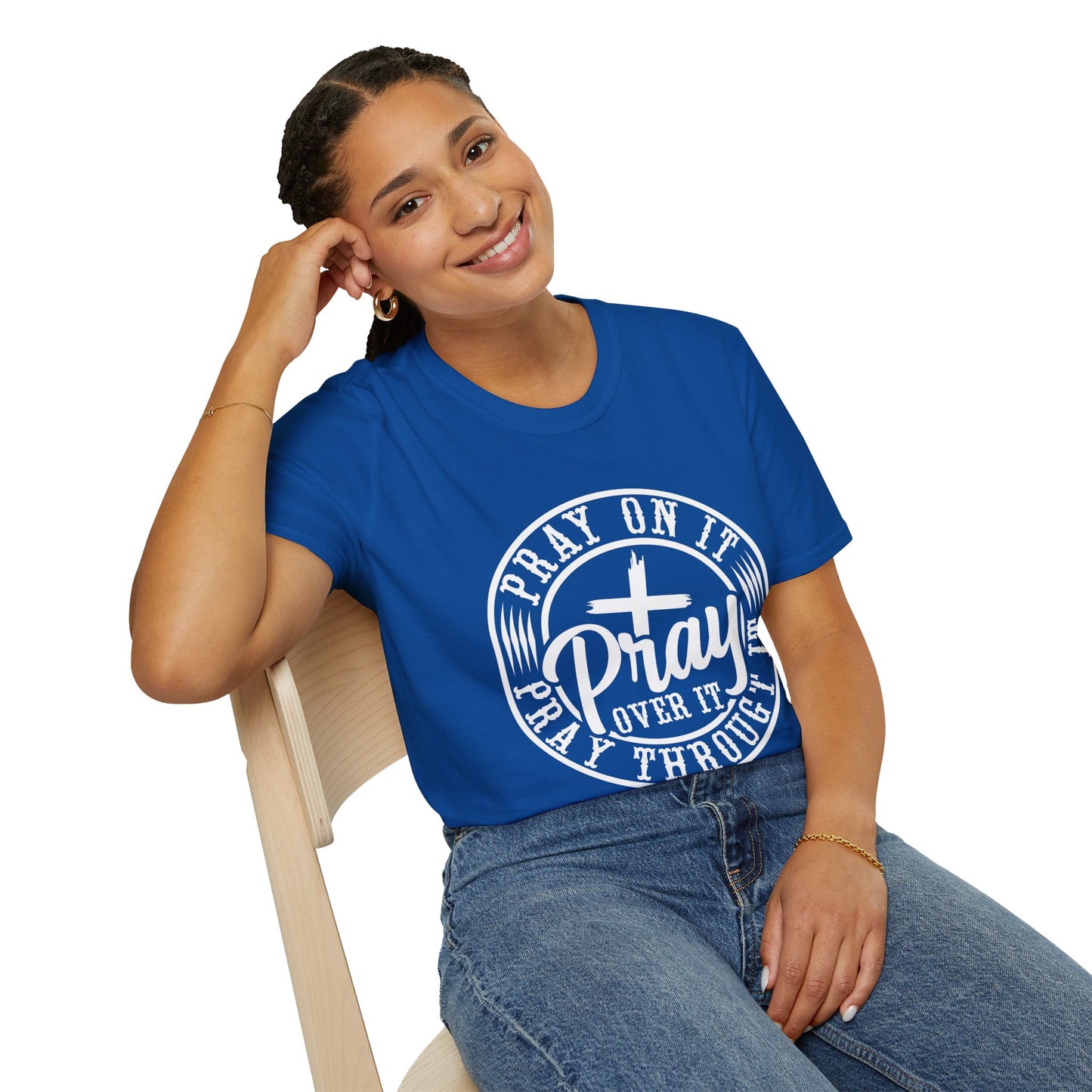 Pray On It, Pray Through It, Pray Over It Christian T-Shirt | Faith-Based Graphic Tee