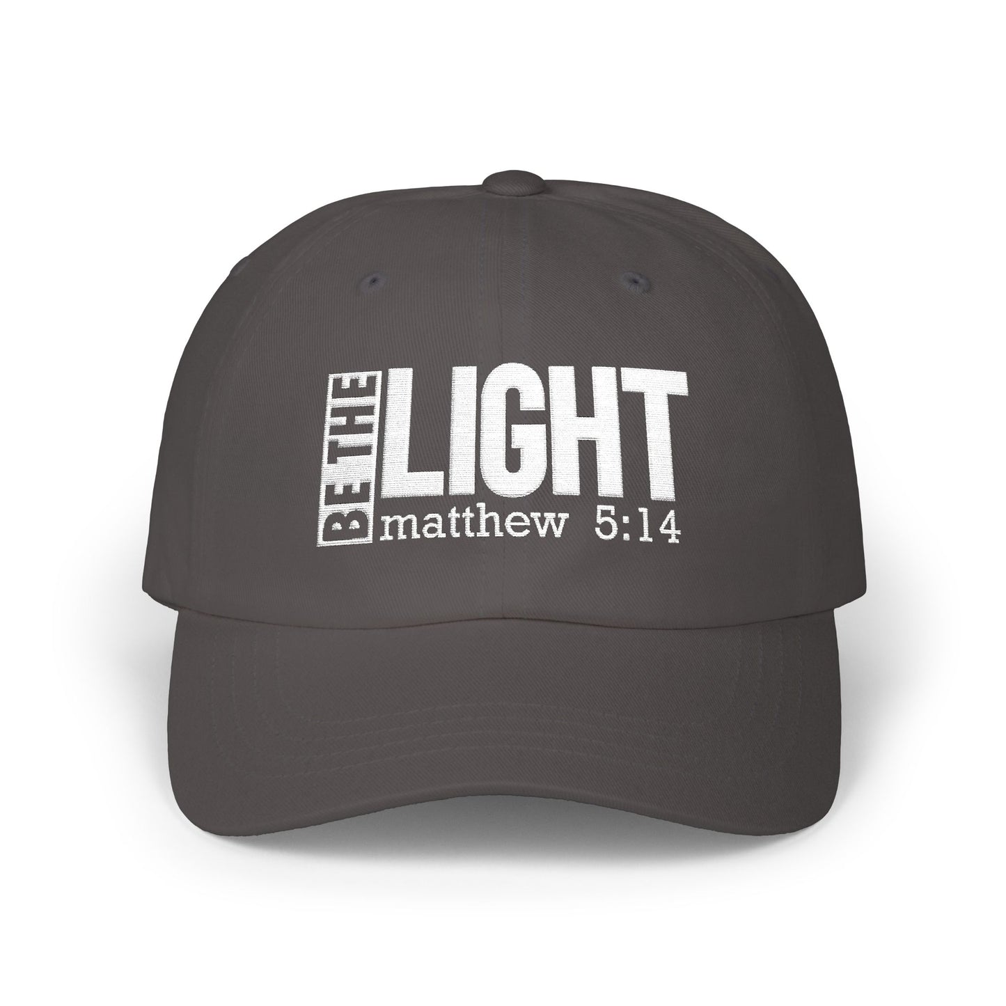 Be The Light Christian Dad Cap — Matthew 5:14 Embroidered Faith-based Baseball Hat