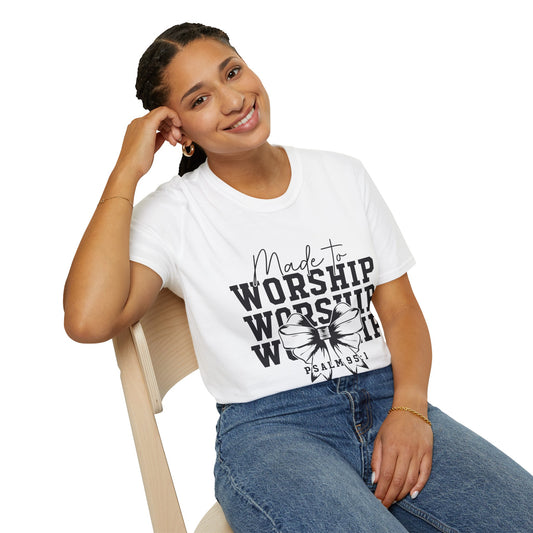 Made to Worship T-Shirt — Christian Faith Psalm 95 Worship Tee