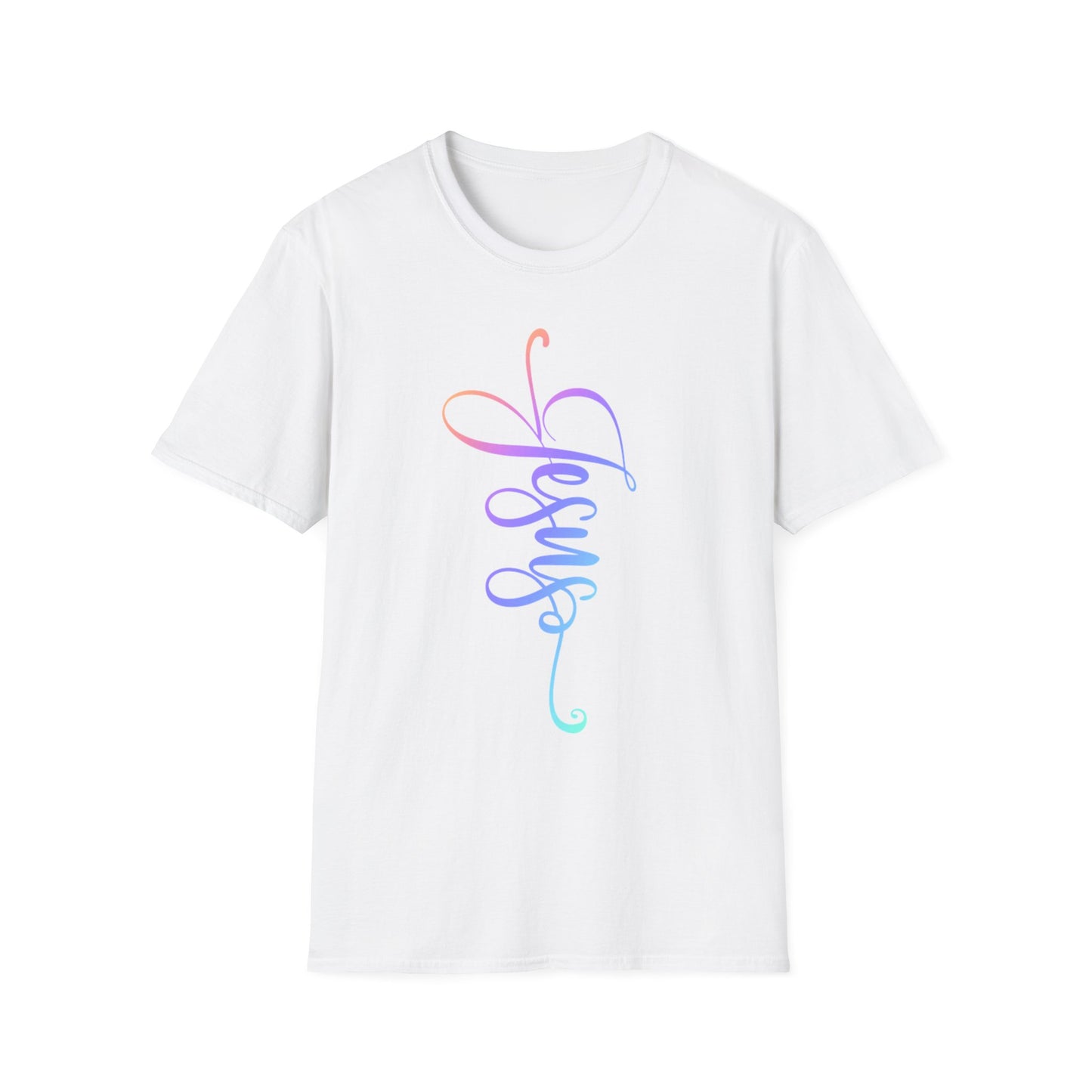 Jesus Vertical Gradient Christian T-Shirt
