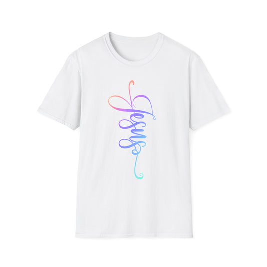 Jesus Vertical Gradient Christian T-Shirt