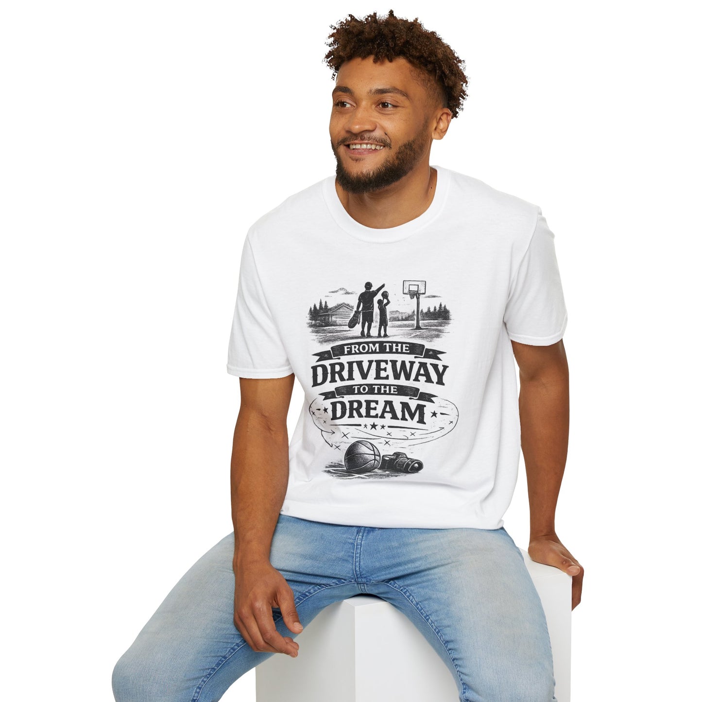 T-Shirt — "From the Driveway to the Dream" Basketball Father Tee