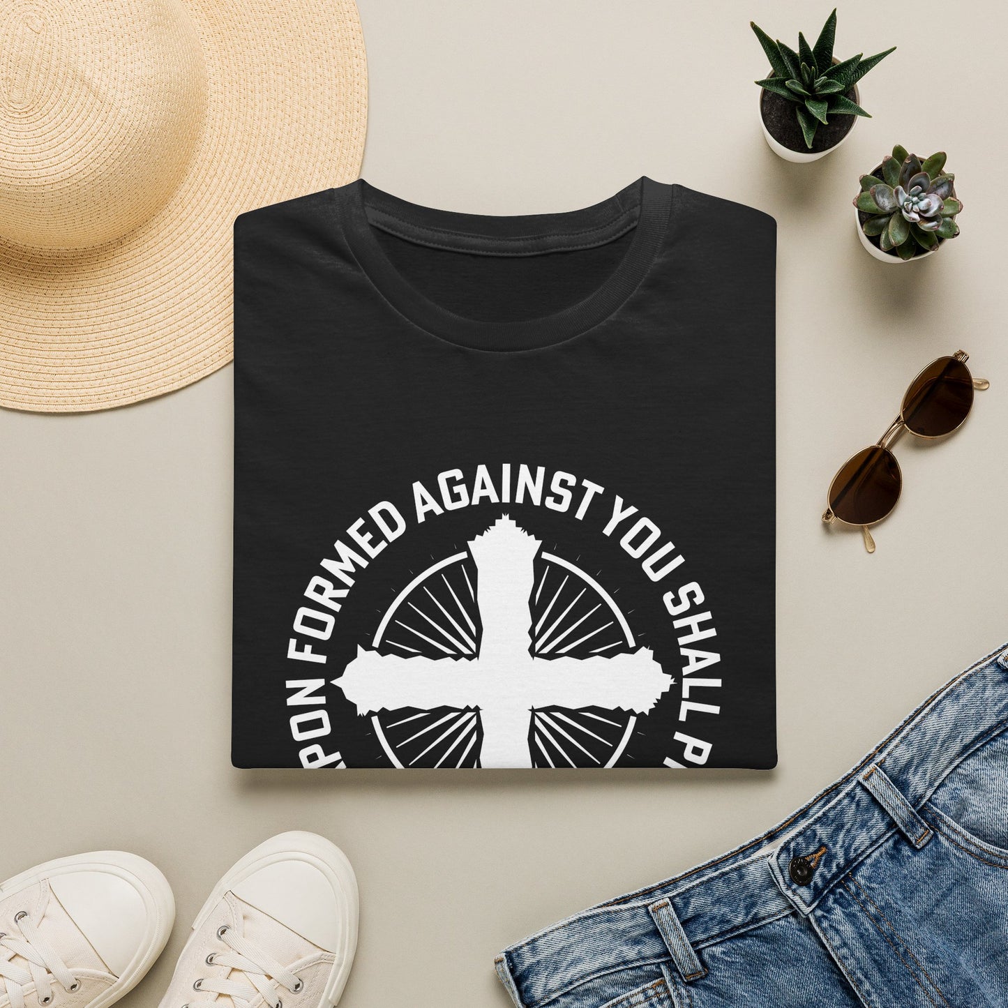 o Weapon Formed Against You Shall Prosper Christian T-Shirt | Isaiah 54:17 Men's Faith Tee