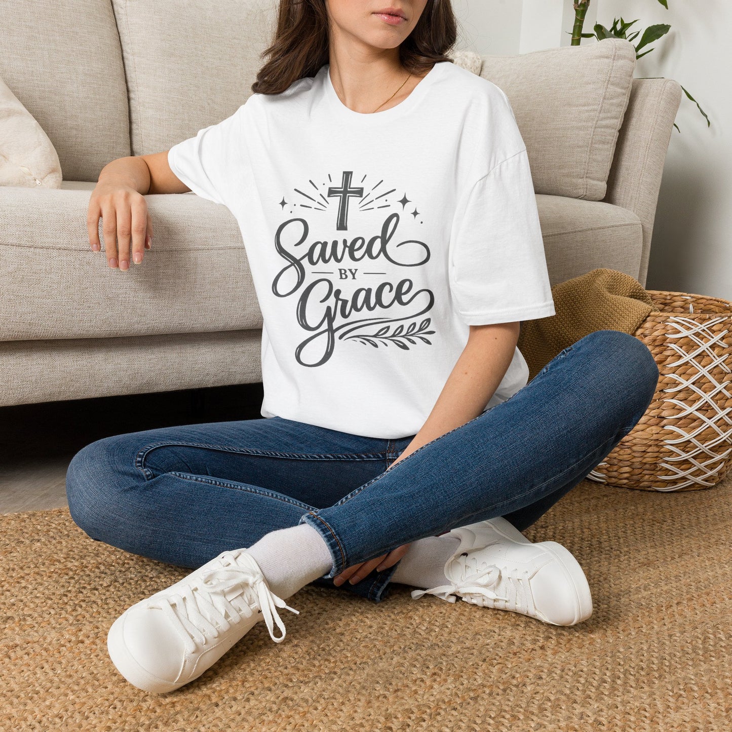 Saved by Grace Christian T-Shirt — Cross Faith Apparel