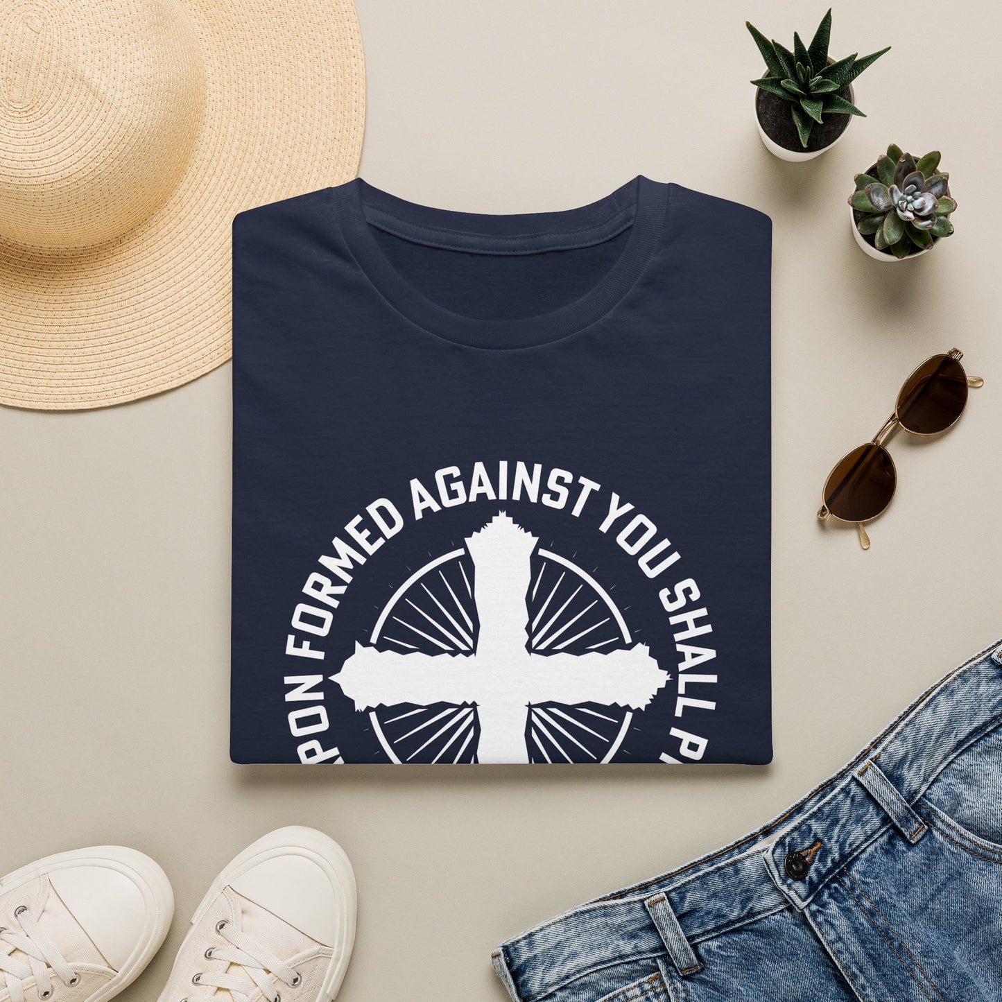 o Weapon Formed Against You Shall Prosper Christian T-Shirt | Isaiah 54:17 Men's Faith Tee