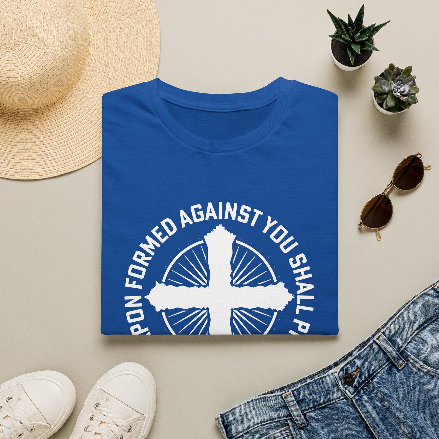 o Weapon Formed Against You Shall Prosper Christian T-Shirt | Isaiah 54:17 Men's Faith Tee